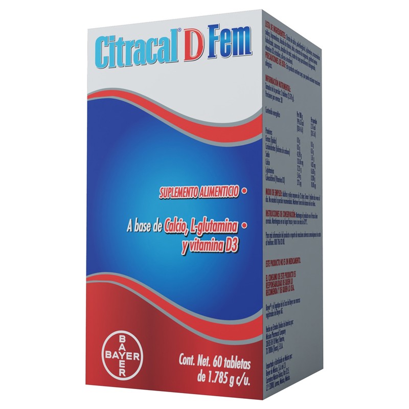 Citracal D Fem 1.785 Gr 60 Tabletas Suplemento Alimenticio 7501008499610 3