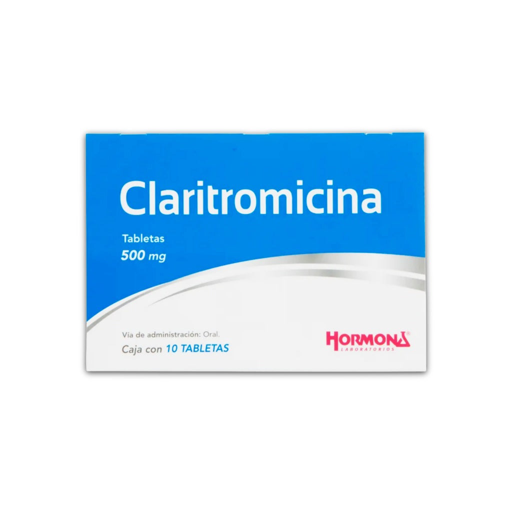 Claritromicina 500 Mg Con 10 Tabletas Hormona 7501385495380