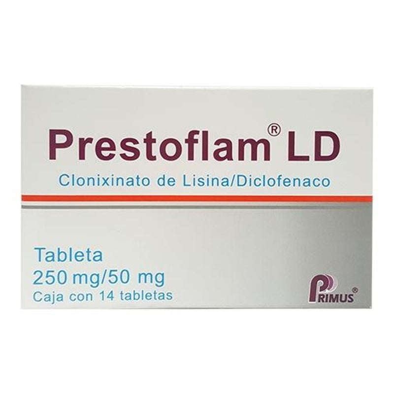Clonixinato De Lisina / Diclofenaco 250 / 50 Mg Con 14 Tabletas Prestoflam