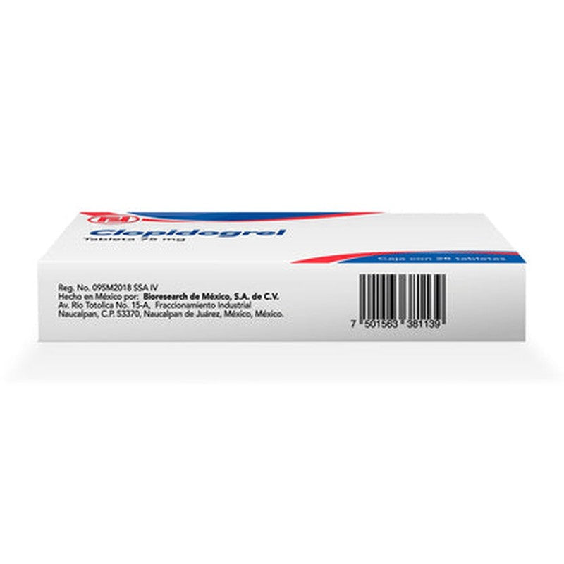 Clopidogrel 75 Mg Con 28 Tabletas Randall 7501563381139 7