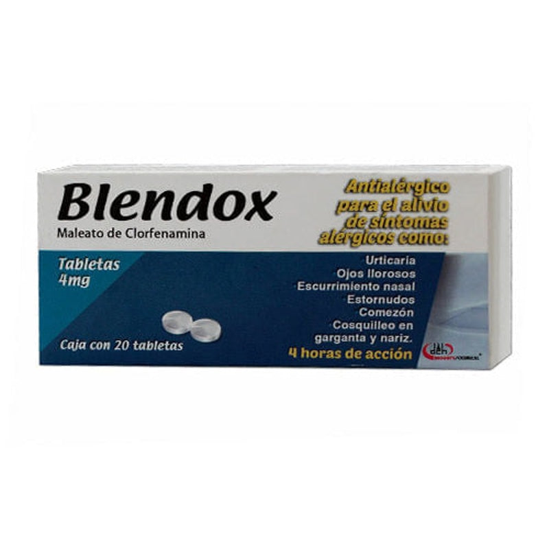 Clorfenamina 4 Mg Con 20 Tabletas Blendox