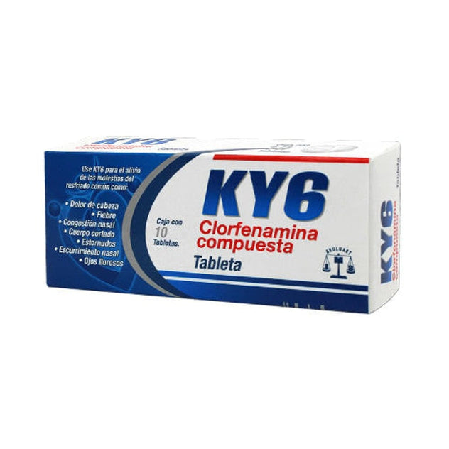 Clorfenamina / Cafeina / Paracetamol 10 Tabletas Ky6