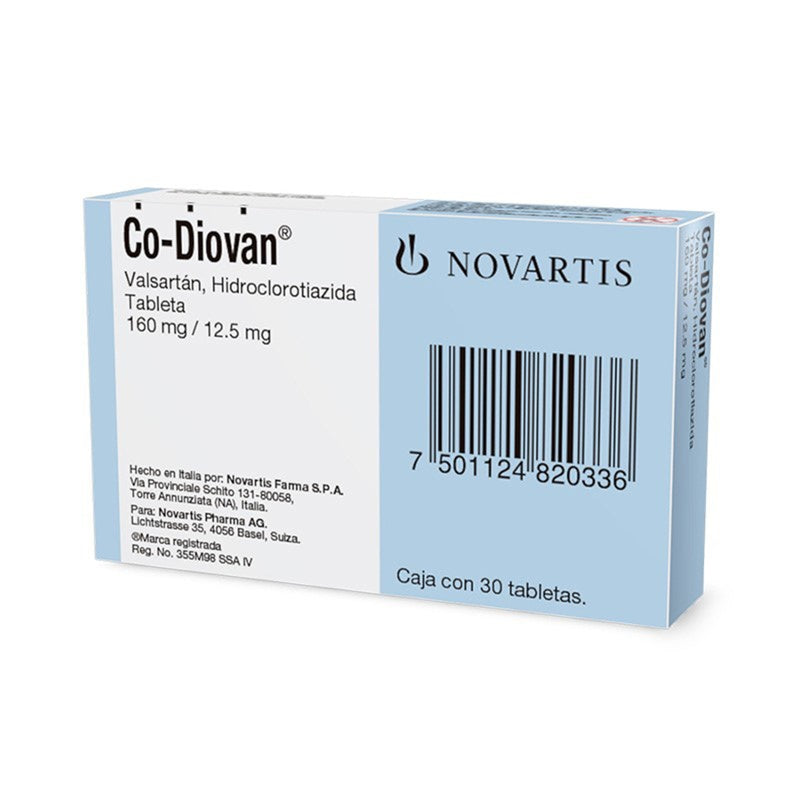 Codiovan 160 / 12.5 Mg Con 30 Tabletas