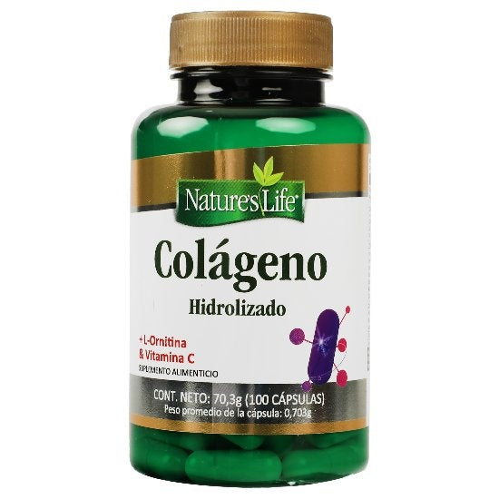 Colageno Hidrolizado Vitamina C Lornitina 100 Capsulas Suplemento Alimenticio 7502262360135