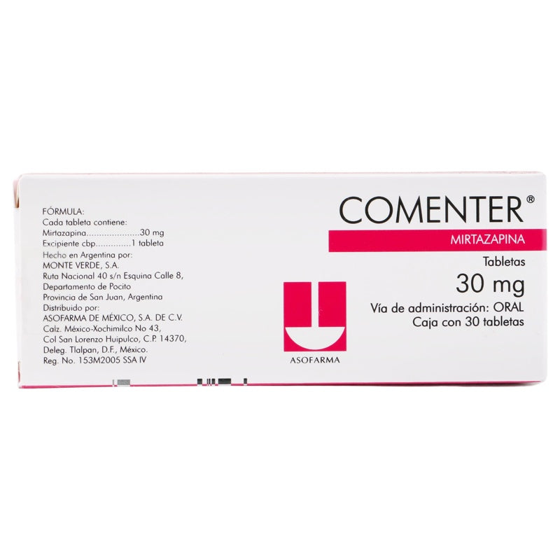 Comenter 30 Mg Con 30 Tabletas