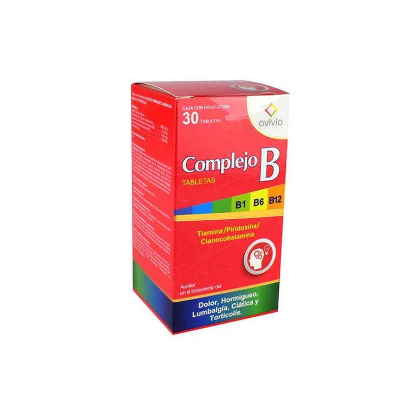 Complejo B 100 / 5 / .05 Mg Con 30 Tabletas Avivia 8441