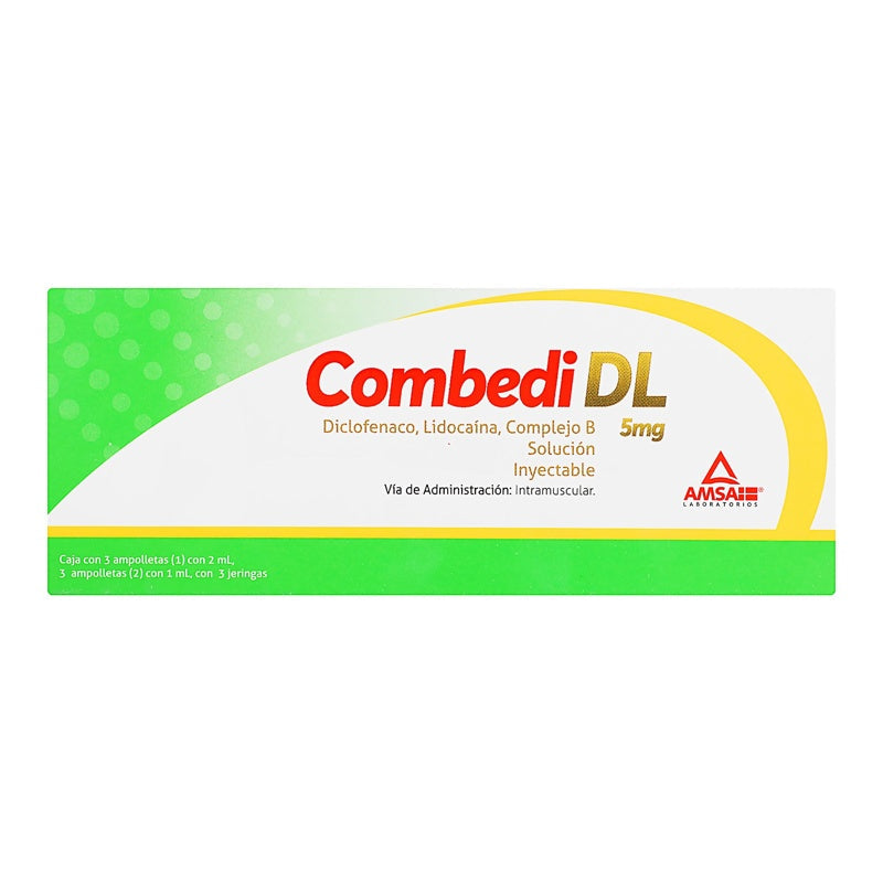 Complejo B / Diclofenaco / Lidocaina 3 Ampulas Combedi Dl perfil 2