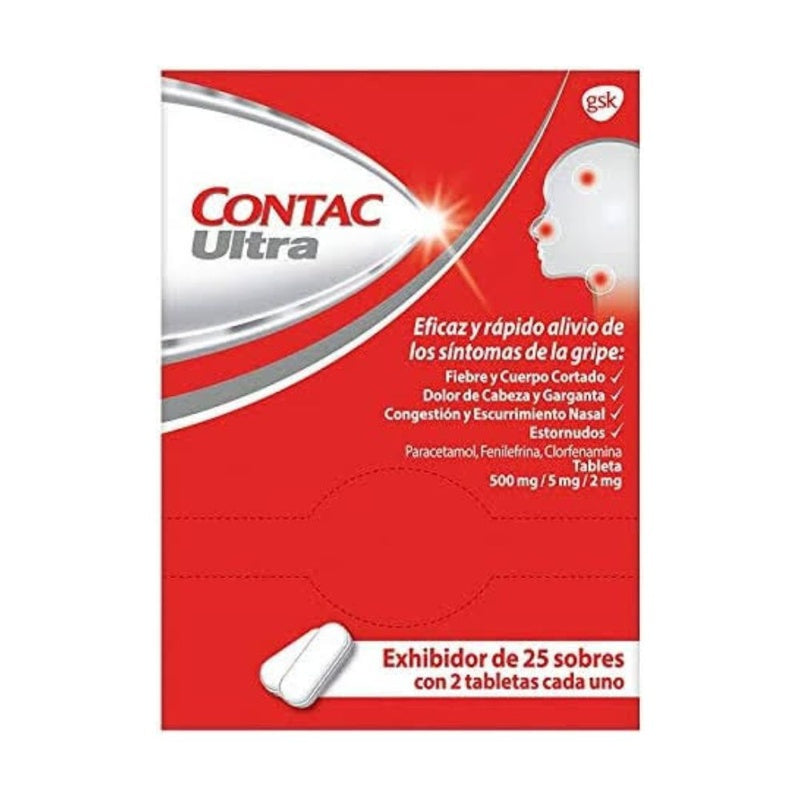 Contac Ultra 2 25 Sobres Tabletas
