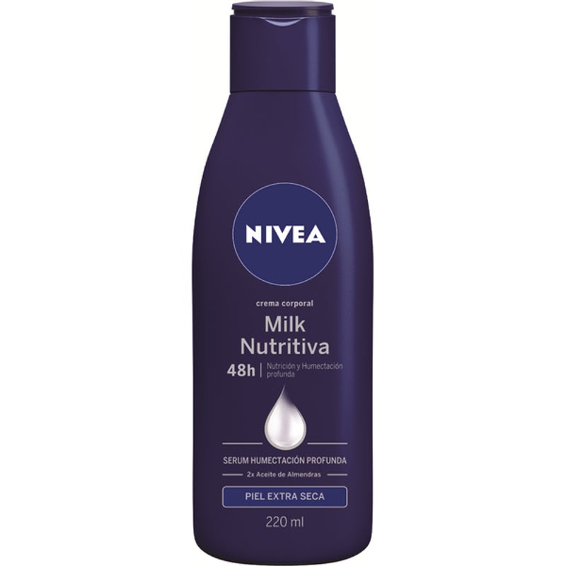 Crema Corporal Nivea Milk N Ex / Seca 220 Ml 7501054549802