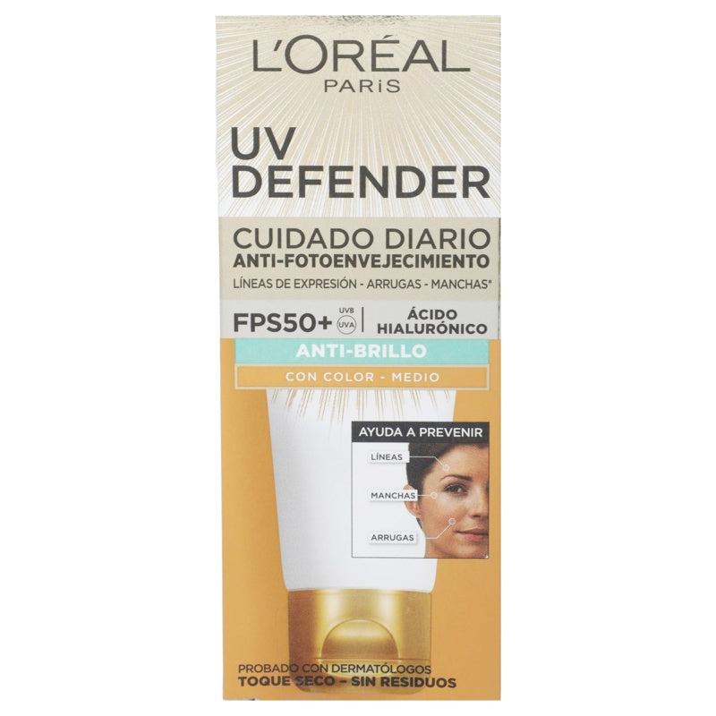 Crema Loreal Uv-Def Fps 50 Col Med40 G