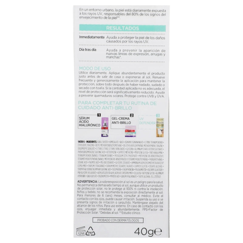 Crema Loreal Uv-Def Fps 50 Col Med40 G perfil 7