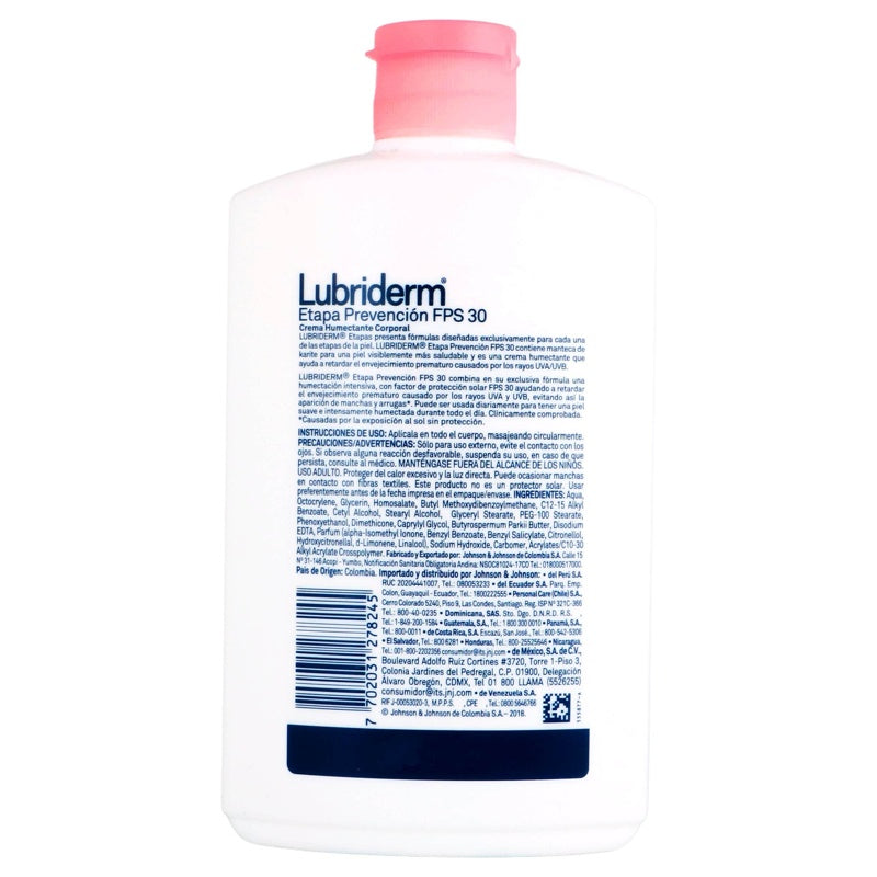 Crema Lubriderm Preven Fps 30 400 Ml 7702031278245 perfil 7