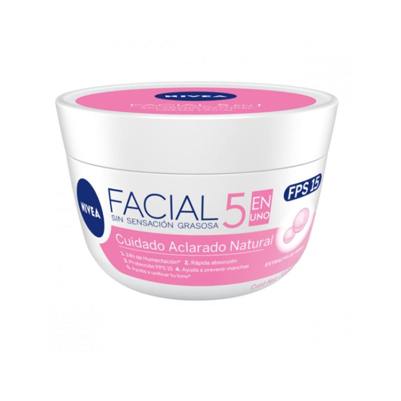 Crema Nivea Cuidado Facial Aclarado Natural 5 En 1 200 Ml 42270027