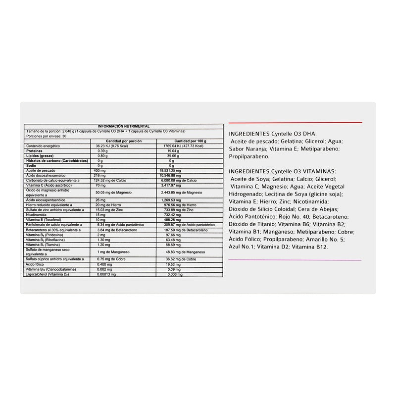 Cyntelle O3 60 Capsulas Suplemento Alimenticio 7501092720263 perfil 6