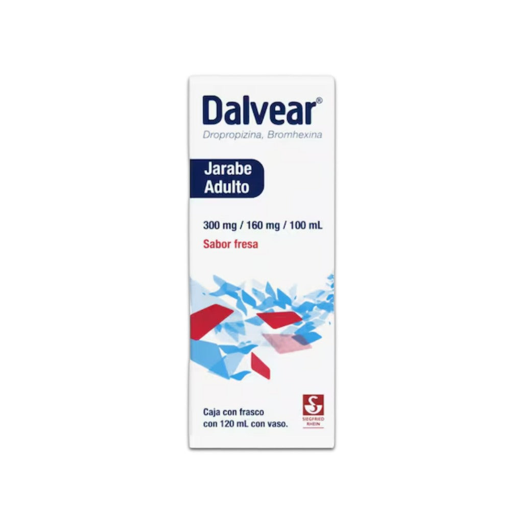 Dalvear Sf Fresa Adulto 300 / 160 Mg / 100 Ml 120 Ml Jarabe 7501300421562