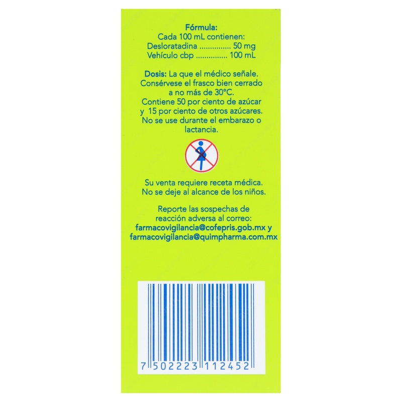 Desloratadina 50 Mg / 5 Ml 120 Ml Jarabe Histapharm 7502223112452 perfil 8