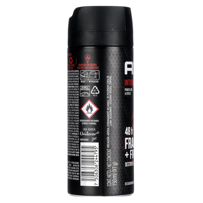 Desodorante Axe Intense 48H Spray 150 Ml perfil 8