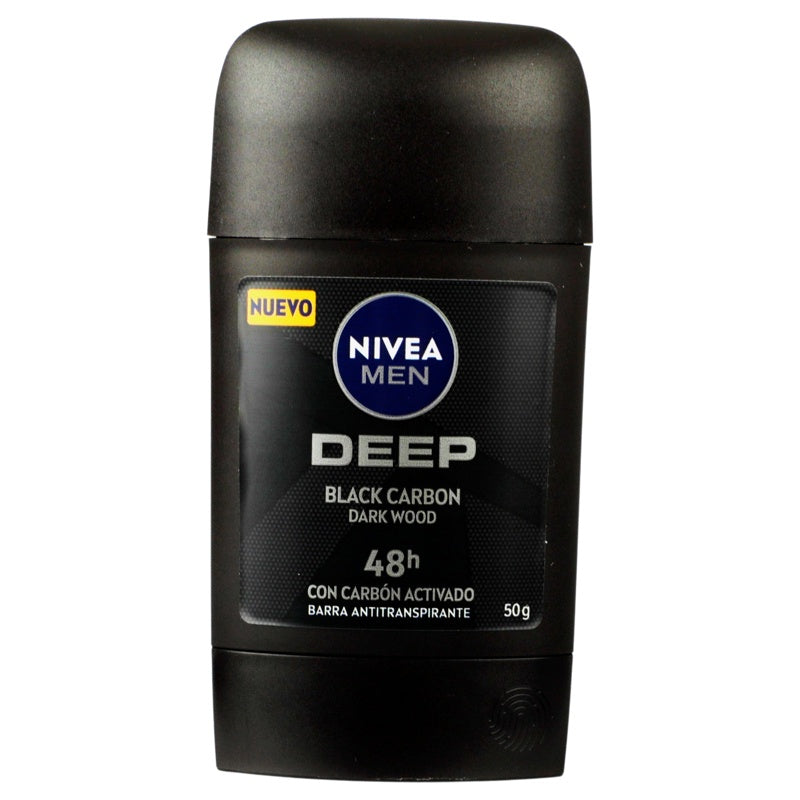 Desodorante Nivea Deep Dark Carbon 48H 50 Gr Barra