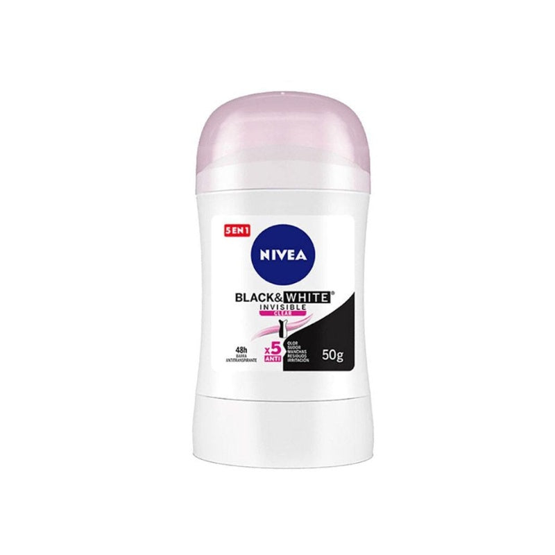 Desodorante Nivea Invisible Clear Black&White 50 Gr Barra