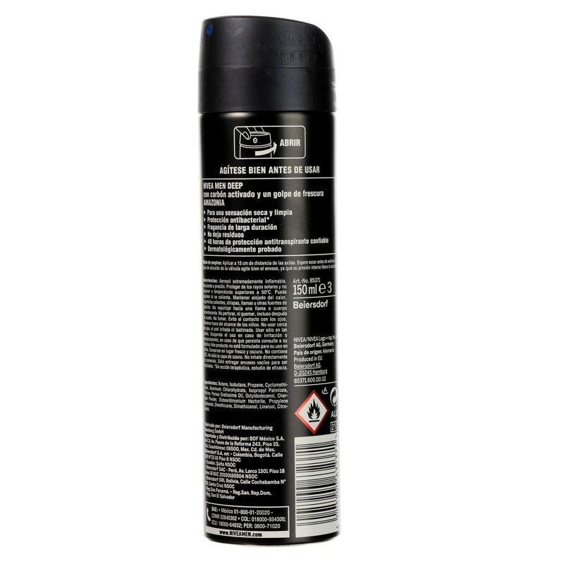 Desodorante Nivea Men D Amazon Spray 150 Ml perfil 7