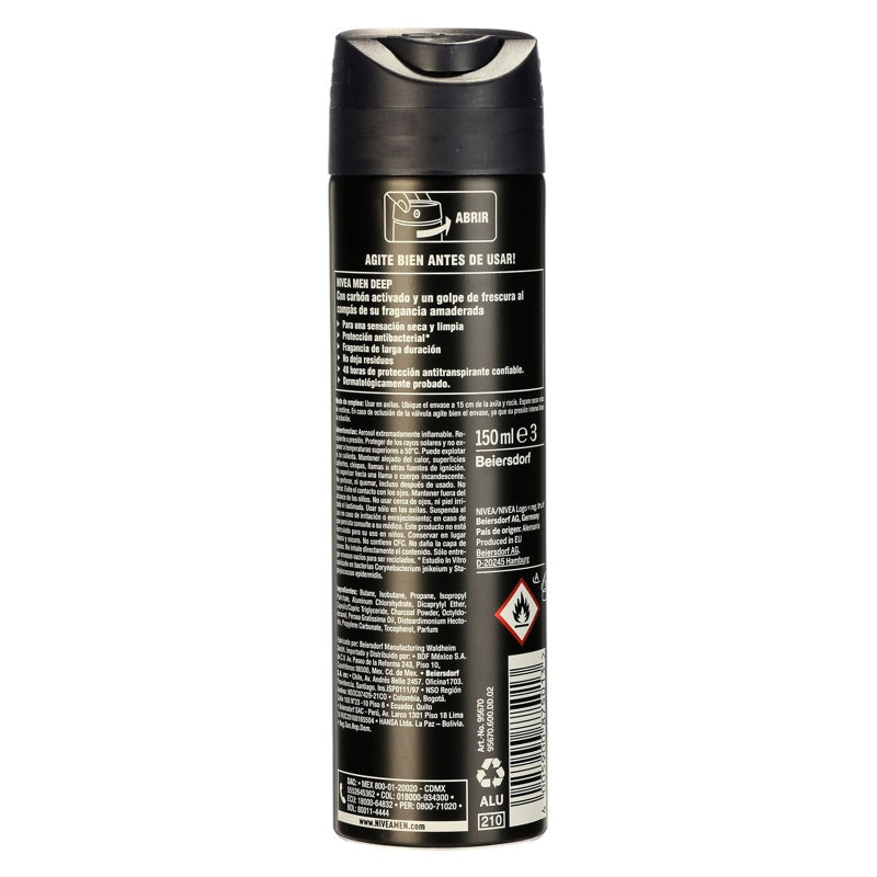 Desodorante Nivea Men Deep Beat 150 Ml Sp
