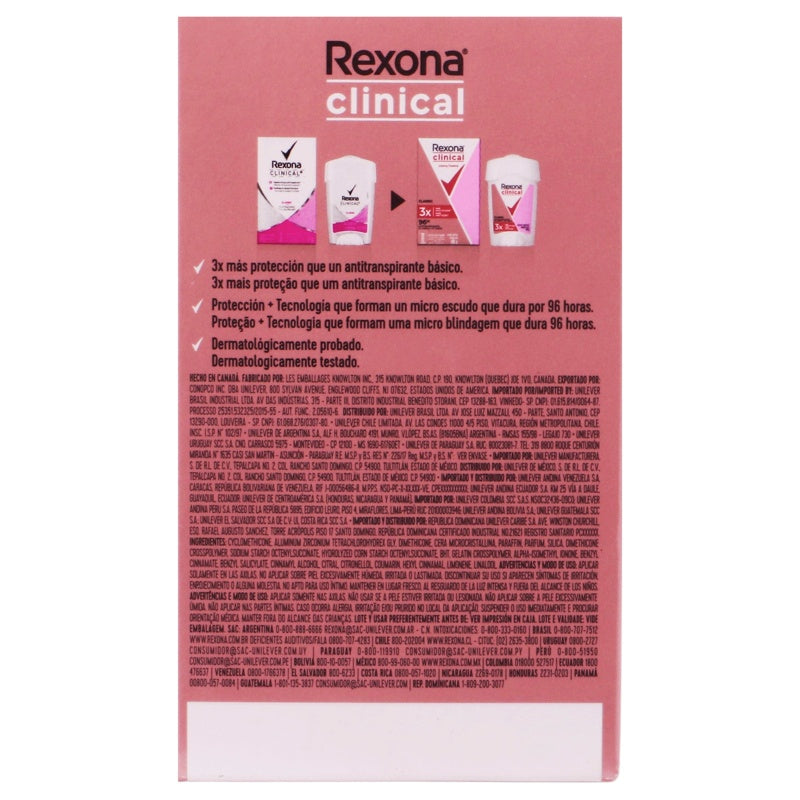 Desodorante Rexona Woman Clin Crema Stick48 G perfil 7