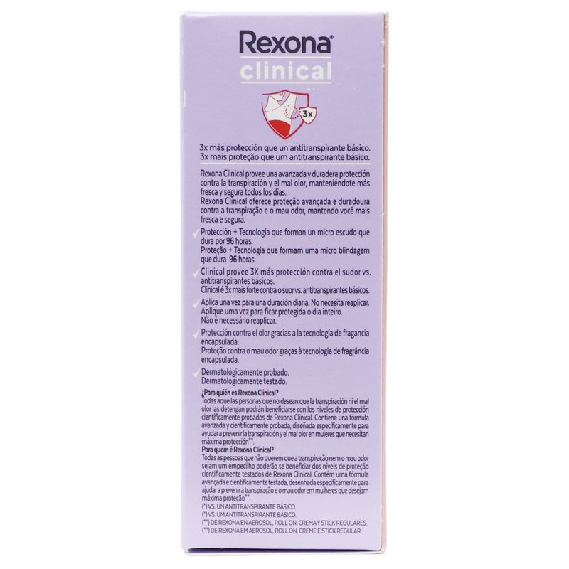 Desodorante Rexona Woman Clin Exdry Stick 48 G perfil 4
