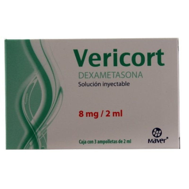 Dexametasona 8 Mg / 2 Ml 3 Ampulas Vericort
