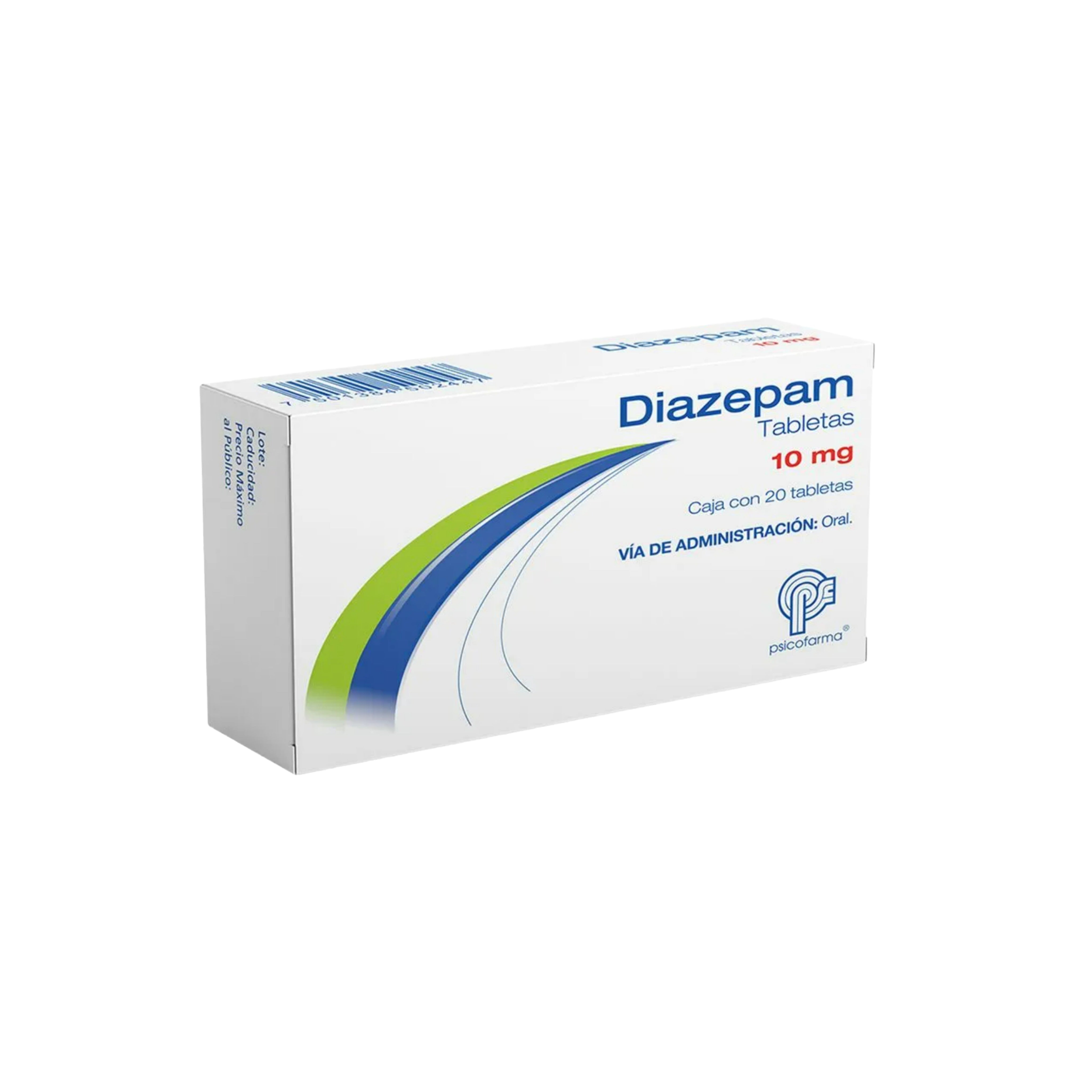 Diazepam 10 Mg Con 20 Tabletas Psicofarma 7501384502447