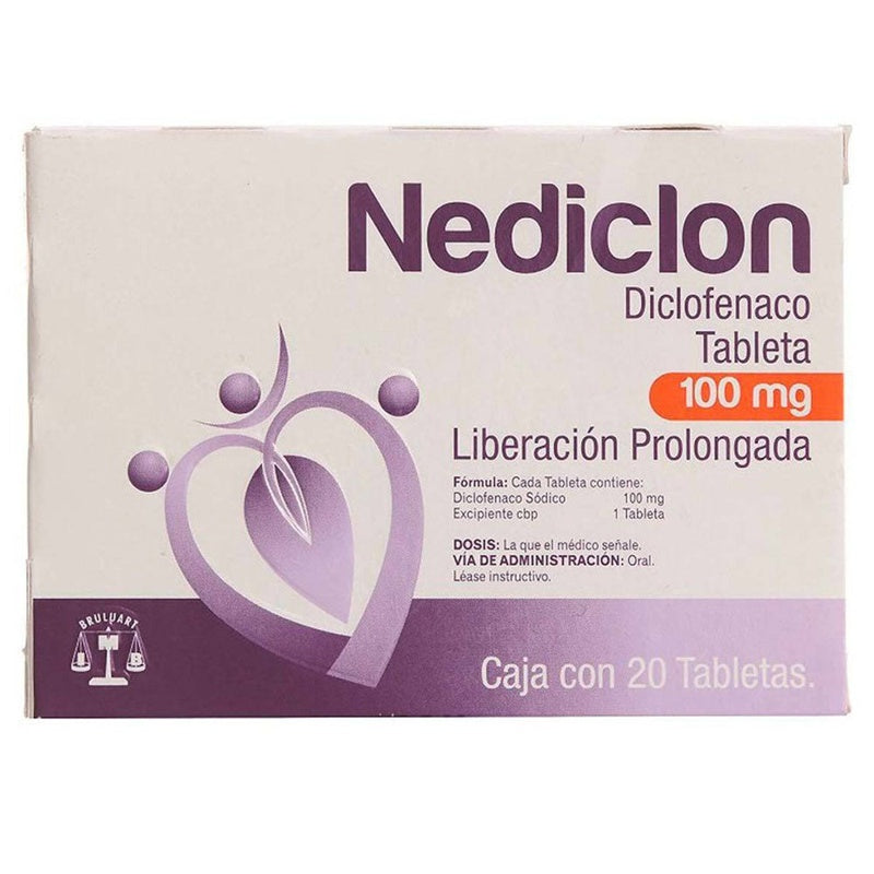 Diclofenaco 100 Mg Con 20 Tabletas Nediclon