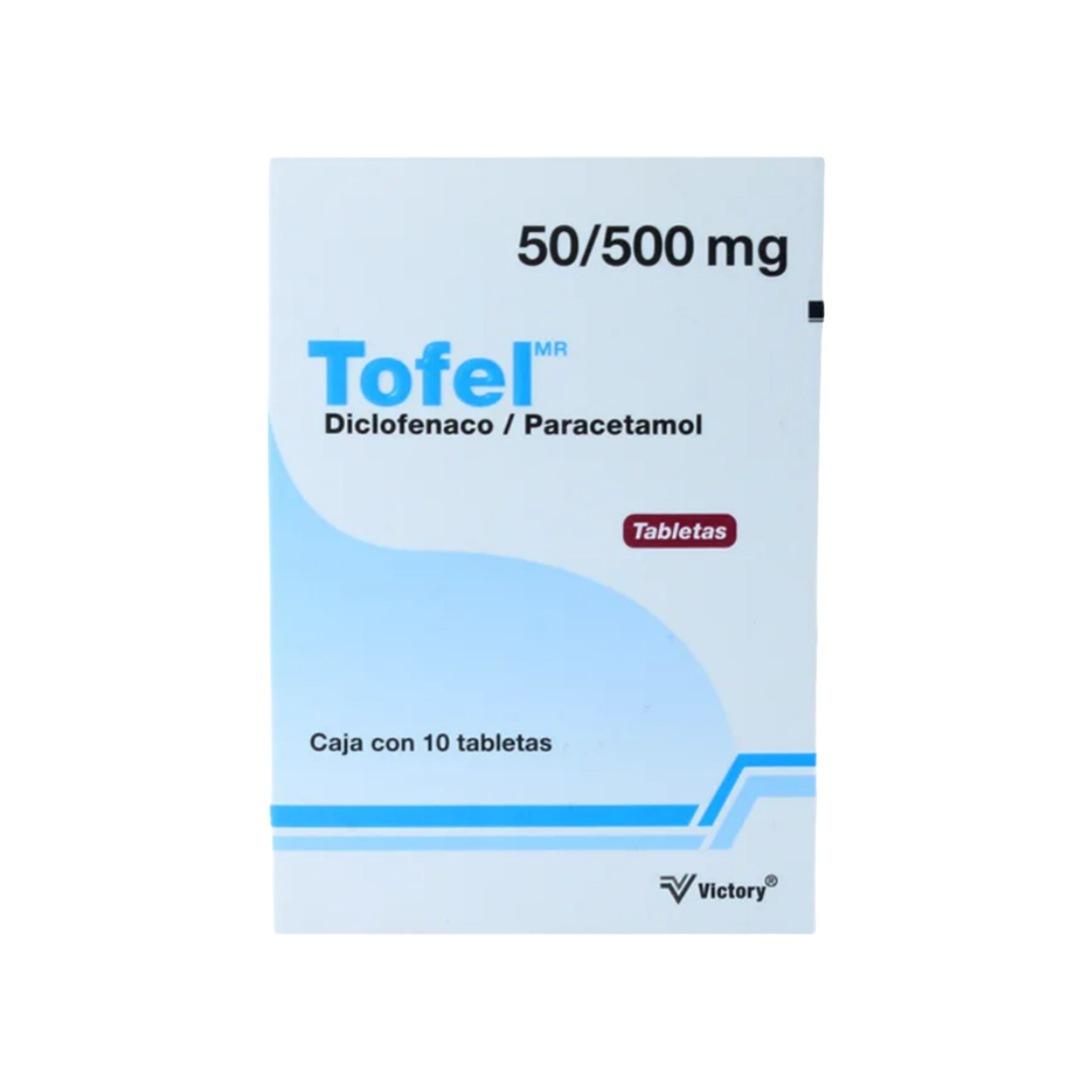 Diclofenaco / Paracetamol 50 / 500 Mg Con 10 Tabletas Tofel 656599040226