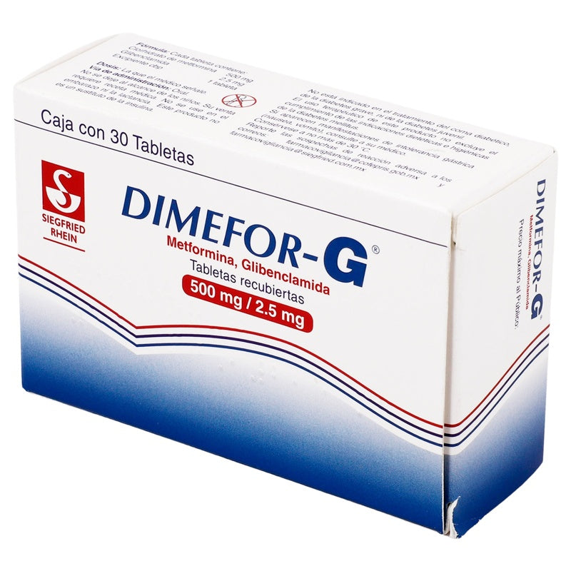 Dimefor G 500 / 2.5,Mg 30 Tabletas