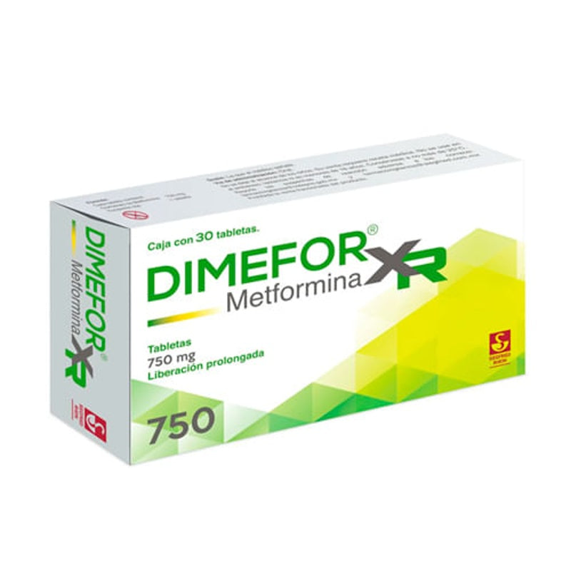 Dimefor Xr 750 Mg Con 30 Tabletas Liberación Prolongada