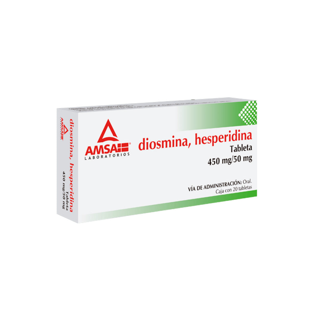 Diosmina / Hesperidina 450 / 50 Mg Con 30 Tabletas Amsa 7501349029460