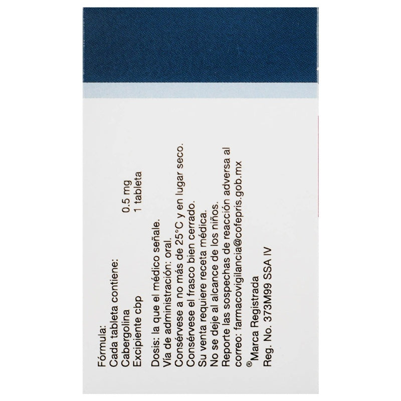 Dostinex 0.50 Mg Con 4 Tabletas 7501287612779 perfil 5