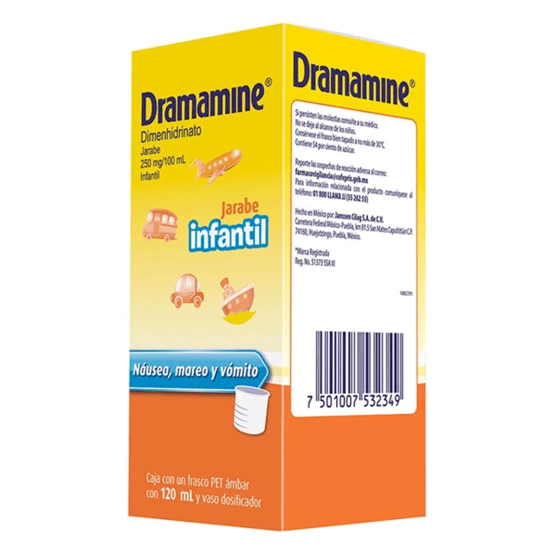 Dramamine Infantil 250 Mg / 100 Ml 120 Ml Jarabe