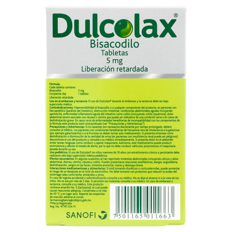 Dulcolax 5 Mg Con 30 Grageas 7501165011663 perfil 6
