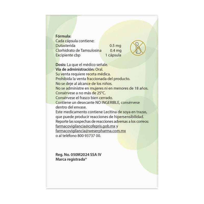 Dutasterida Tamsulosina 0.50.04Mg Con 30 Capsulas Serral 7501258215978 20