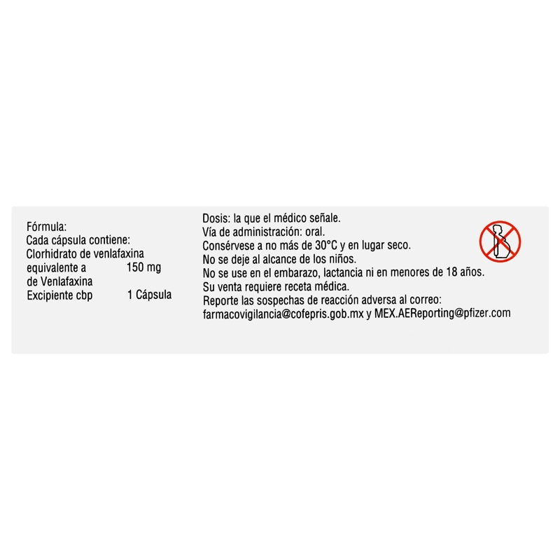 Efexor Xr 150 Mg Con 10 Capsulas Liberación Prolongada 7501108713487 perfil 8