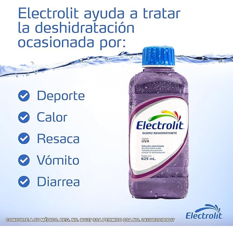 Electrolit Uva 625 Ml Solución