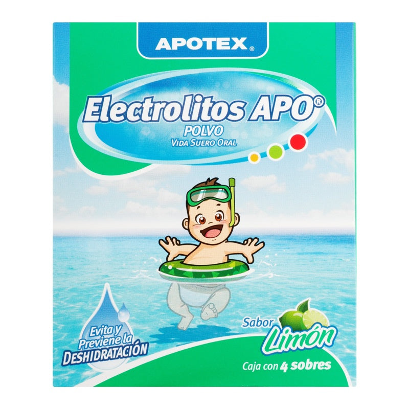 Electrolitos Apotex Limon 4 Sobres Polvo