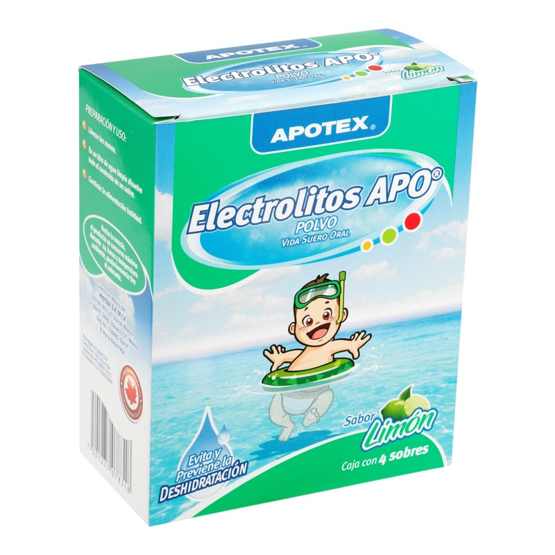 Electrolitos Apotex Limon 4 Sobres Polvo