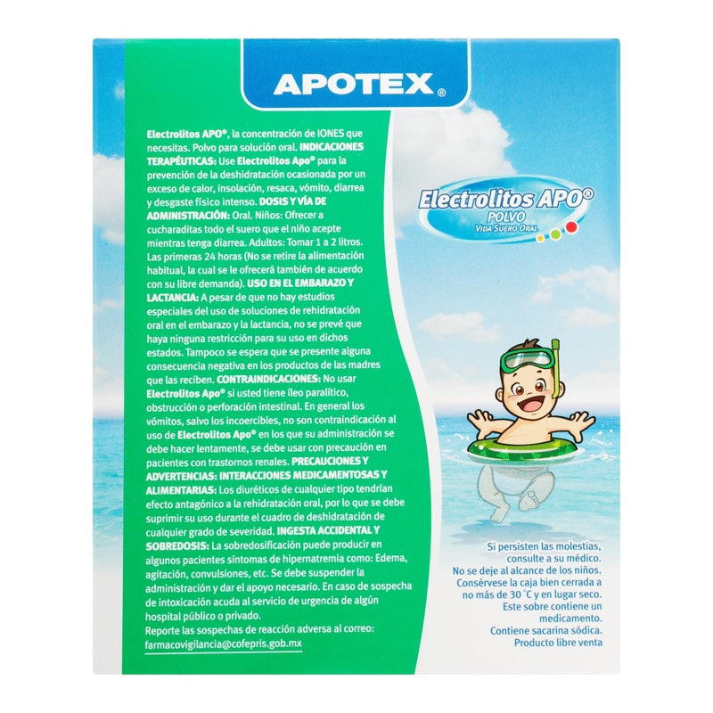 Electrolitos Apotex Limon 4 Sobres Polvo