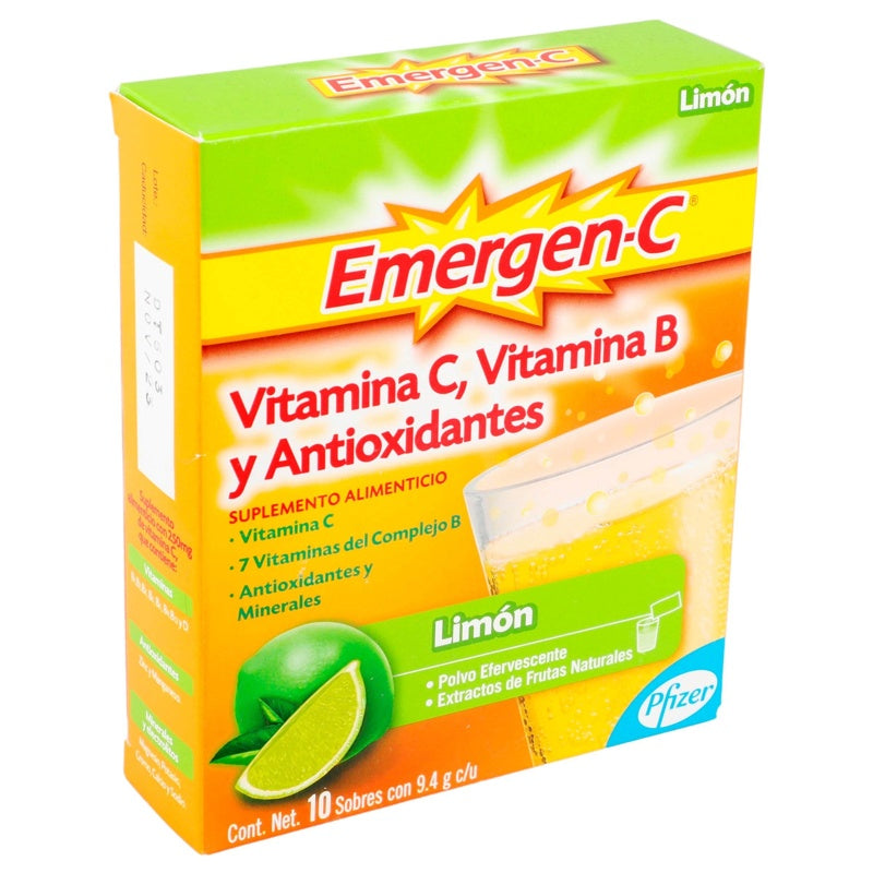 Emergen C Limon 10 Sobres Suplemento Alimenticio 7501287679512 perfil 2