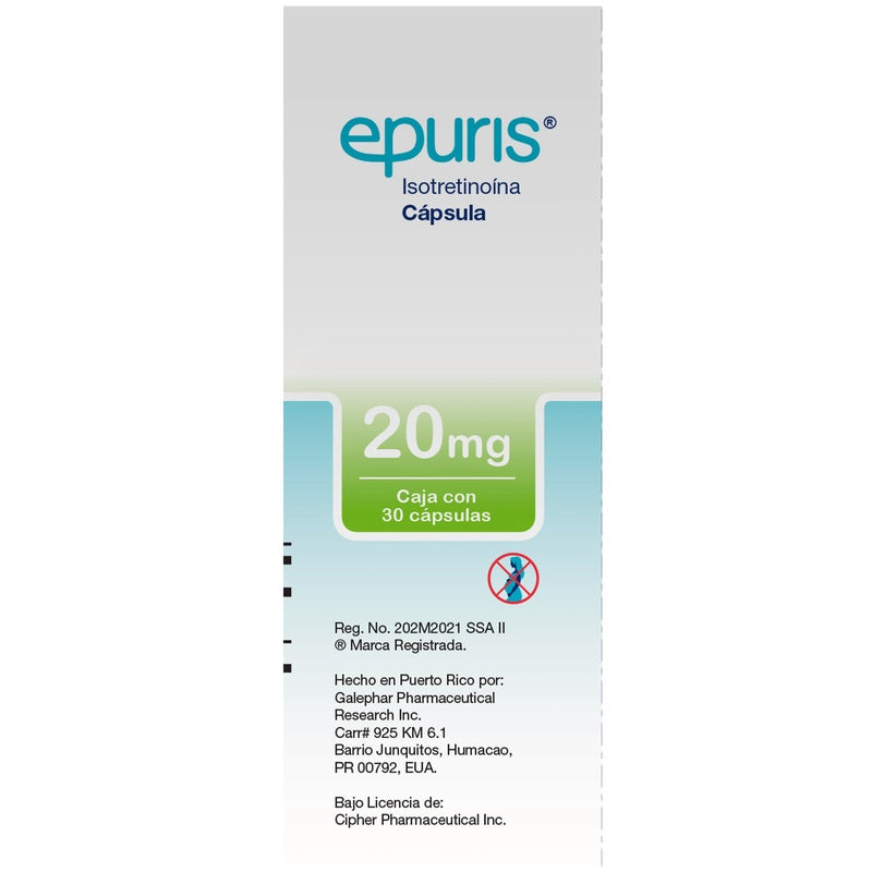 Epuris 20 Mg Con 30 Capsulas 7501390914494