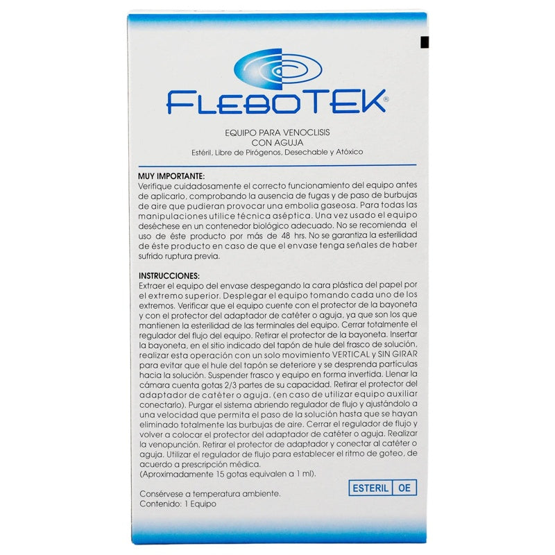 Equipo Flebotek Bayoneta Caja 7501125125331 perfil 6