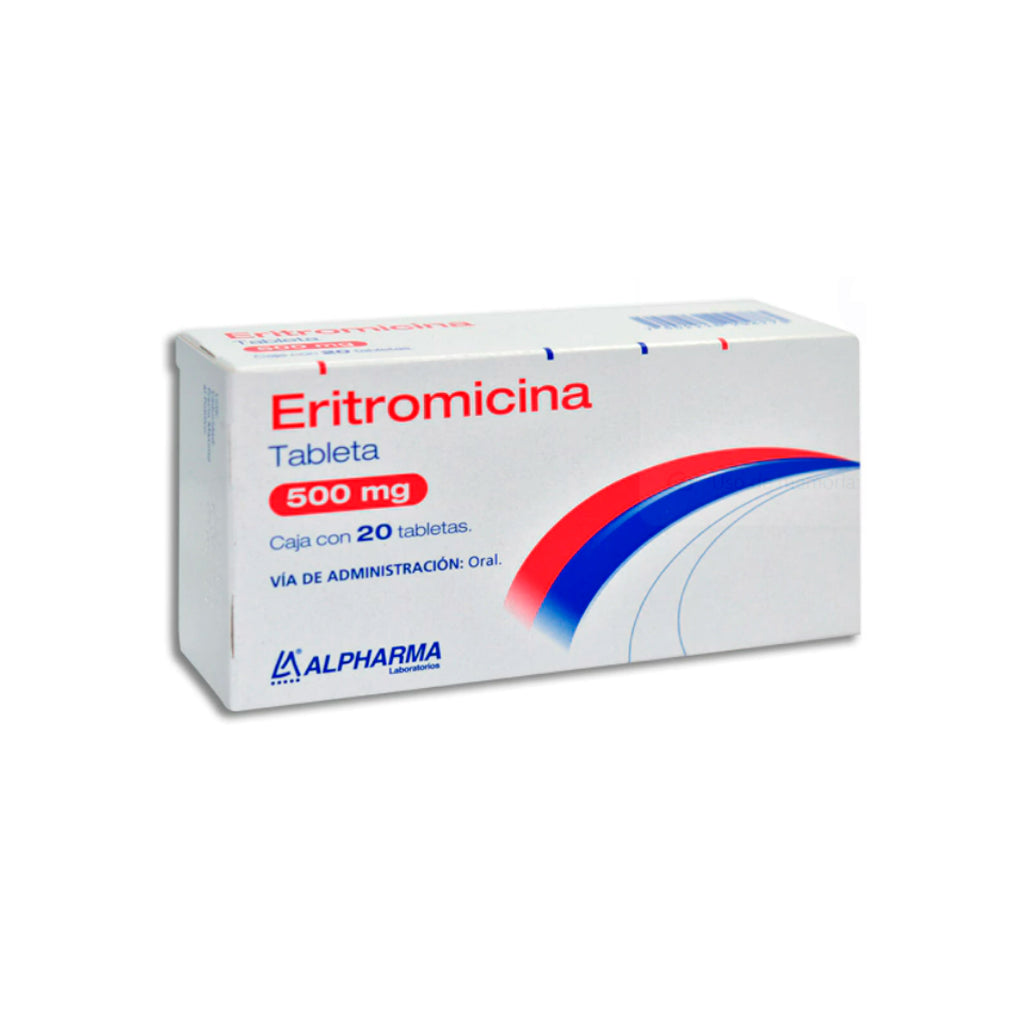Eritromicina 500 Mg Con 20 Tabletas Alpharma 7502226294773
