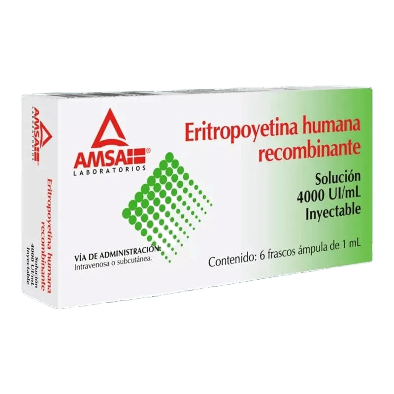 Eritropoyetina Humana Recombinante 4000Ui 6 Ampulas Amsa 7501349026841