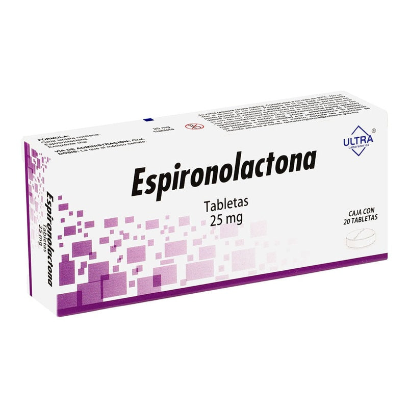 Espironolactona 25 Mg Con 20 Tabletas Ultra