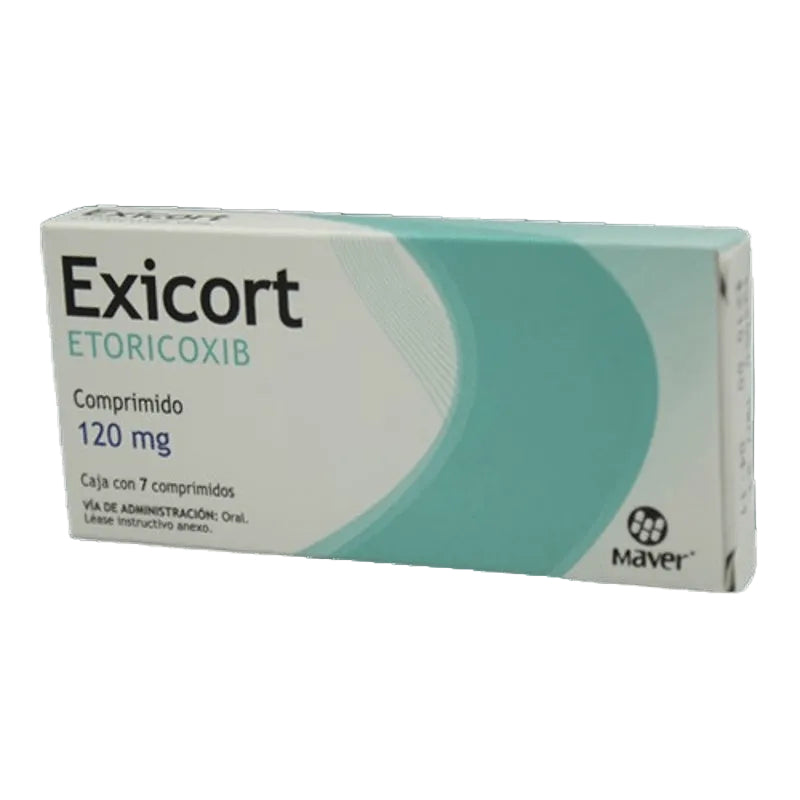 Etoricoxib 120 Mg Con 7 Tabletas Exicort 7502009746499